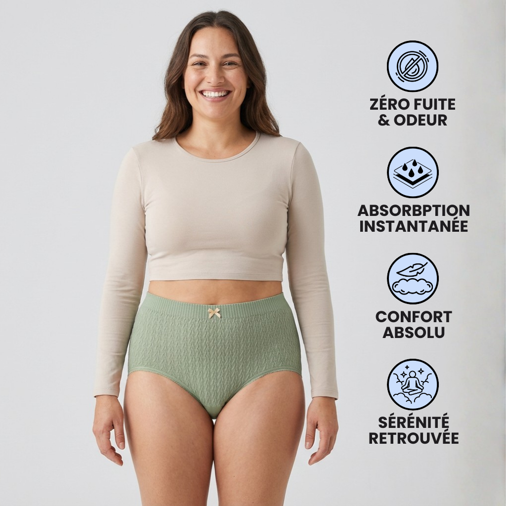 Lot de 7 Culottes d'Incontinence - Taille Haute
