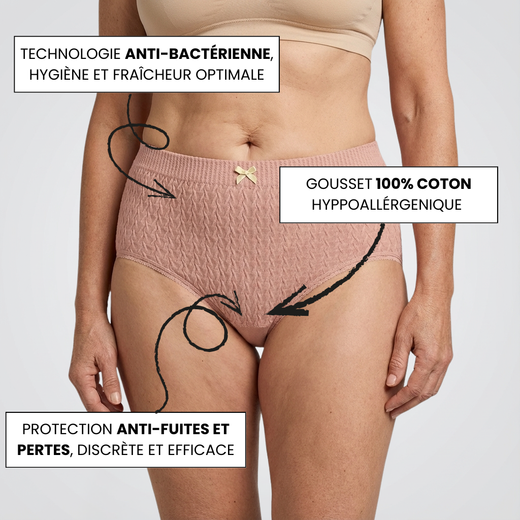 Lot de 7 Culottes d'Incontinence - Taille Haute