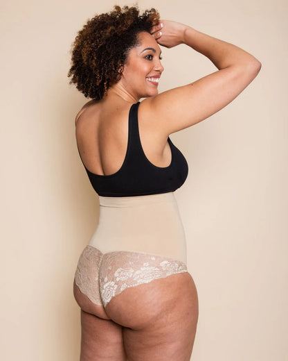 Culotte gainante en dentelle - Noir