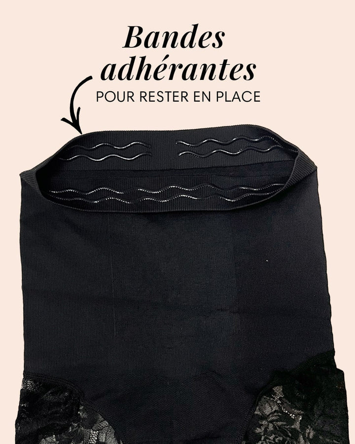 Culotte gainante en dentelle - Noir